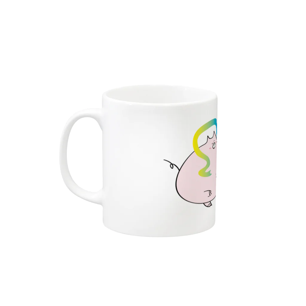 ۞ゆーえす۞のおりブタとひこブタ Mug :left side of the handle