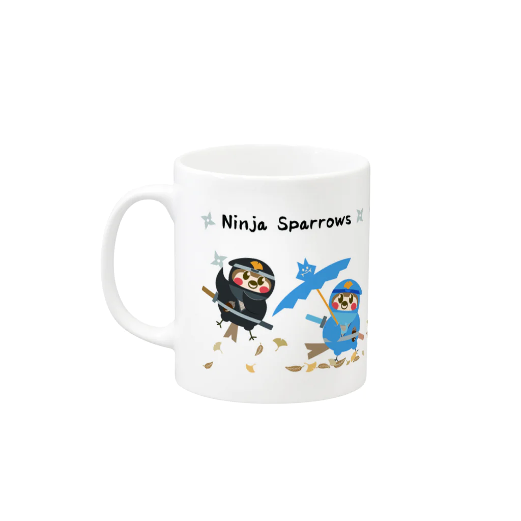 “すずめのおみせ” SUZURI店のスズメ忍法帖 Mug :left side of the handle