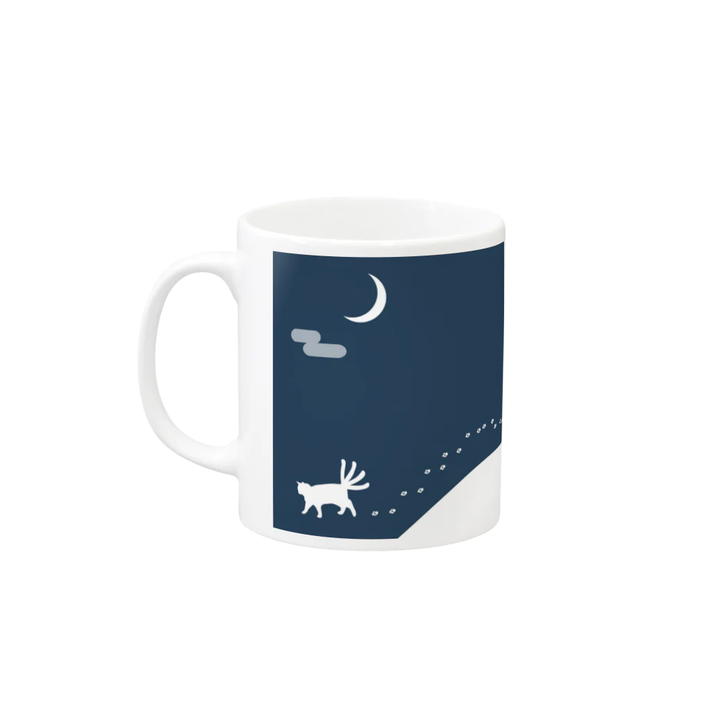 e21stfoxのねこまたと月（ぽえむ） Mug :left side of the handle