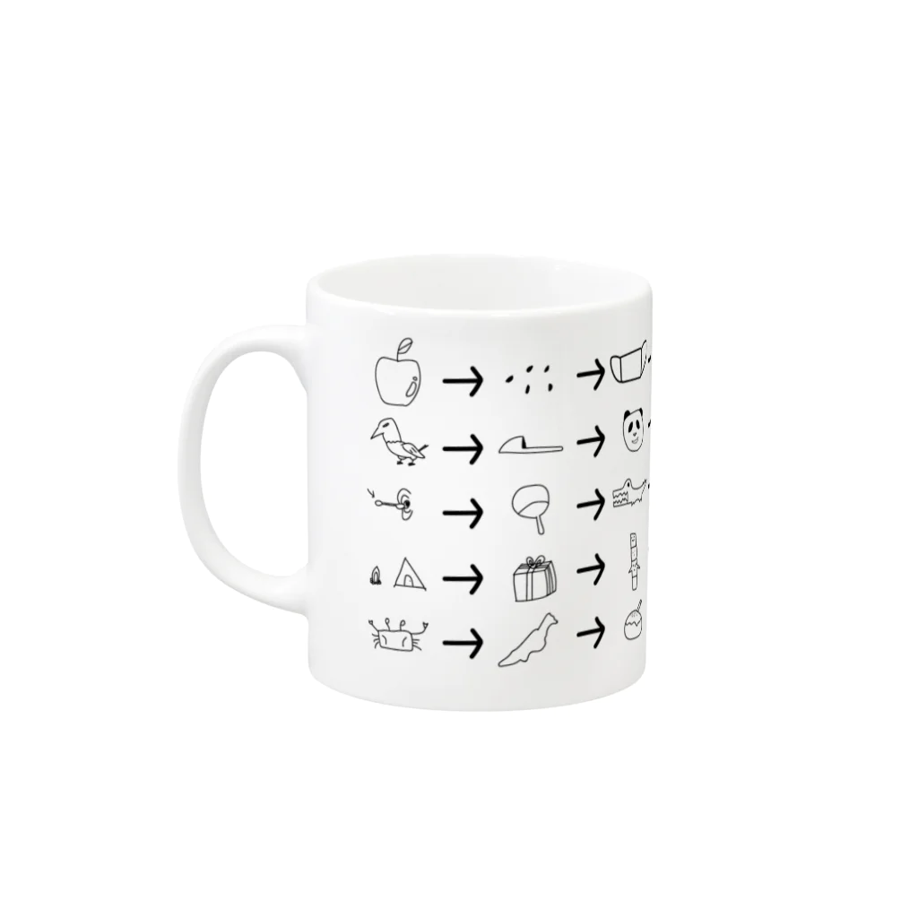 よしだなすびの絵しりとり Mug :left side of the handle