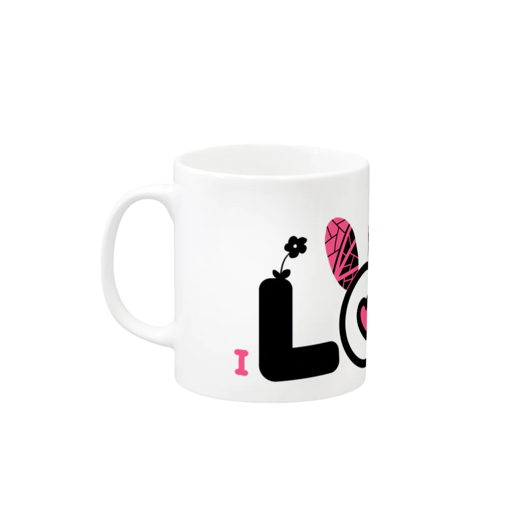 ミドリ ハナ@maro_coのi LOVE you Mug :left side of the handle