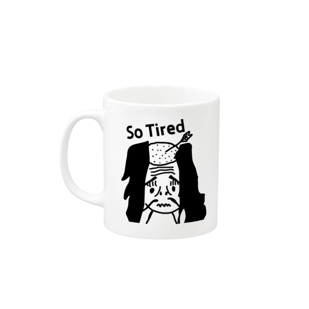 ☯Takashi Hosoya（細谷崇）の落ち武者 So Tired Mug :left side of the handle