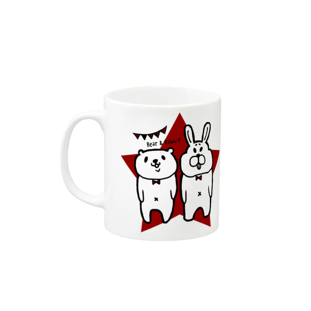 しあわせの黄色いクマのくまとうさぎ Mug :left side of the handle