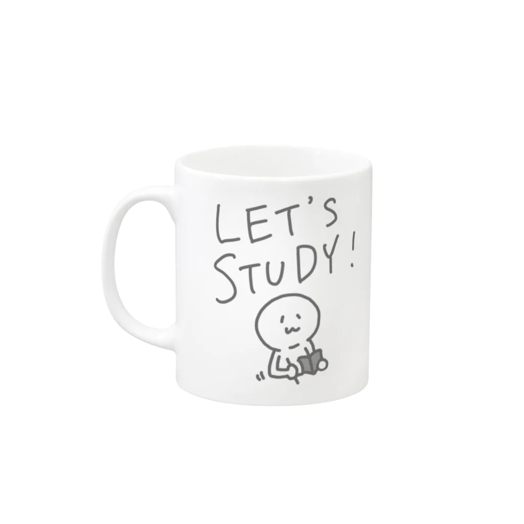 まだ生き物の部屋のLET’S STUDY Mug :left side of the handle