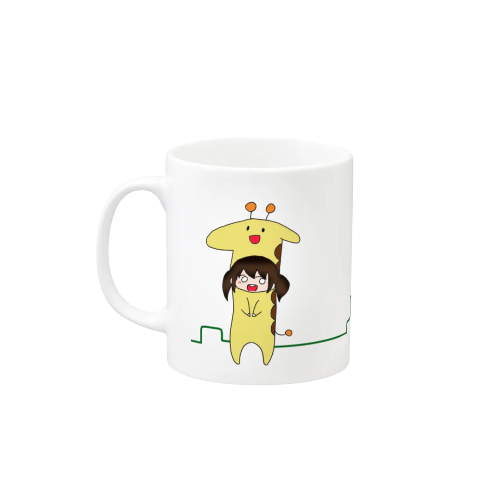 あたいちゃん屋さんのあたいちゃん×きりん　まぐかっぷ Mug :left side of the handle