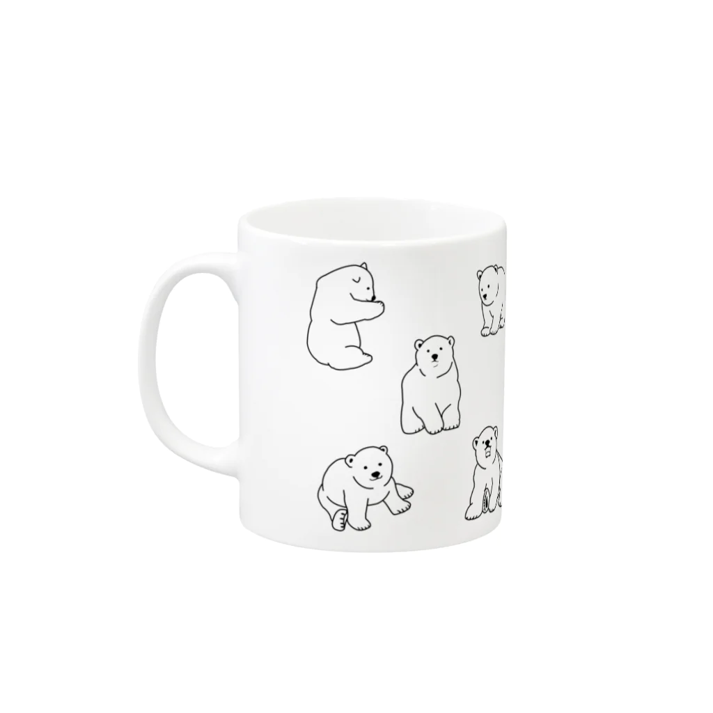 シロクマショップのしろくまたち Mug :left side of the handle