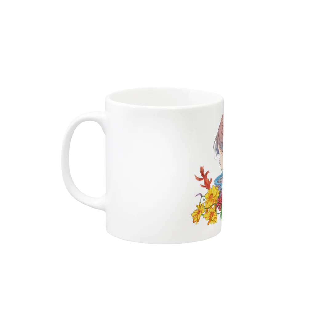 オリジナル雑貨店『ホットドッグ』の夏びじんさん Mug :left side of the handle