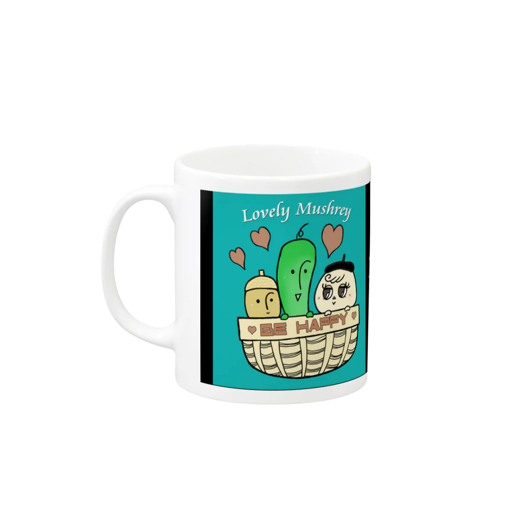 Estoy Feliz 　～ハッピーを毎日に～のLovely Mushrey : Be happy2 Mug :left side of the handle