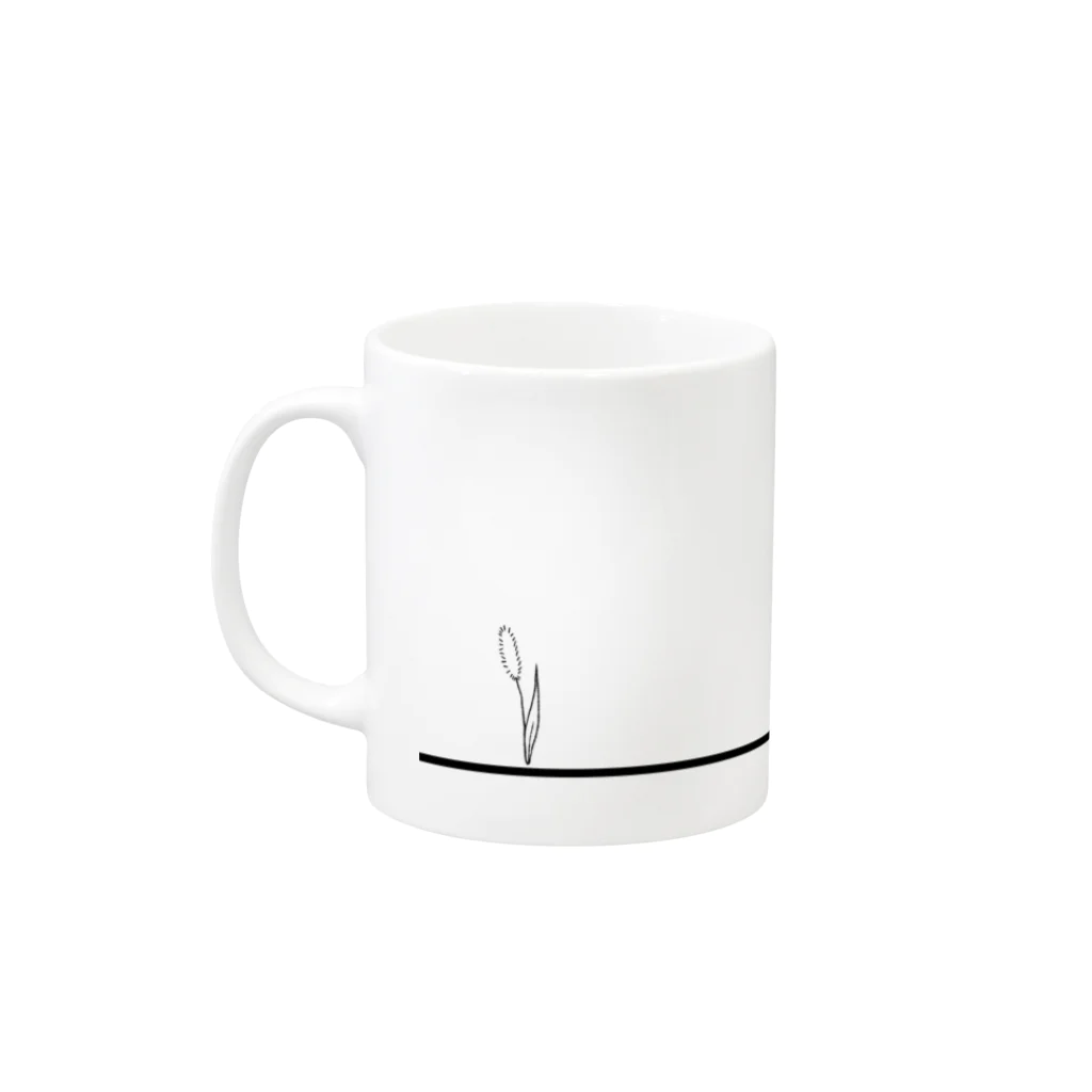 葉脈のじゃれる猫 Mug :left side of the handle