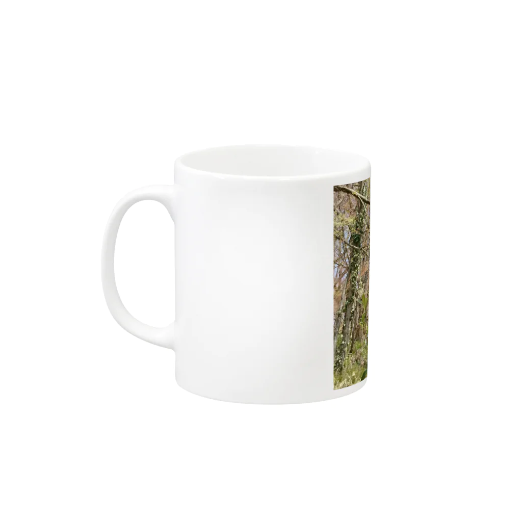 kirarakiraのレッさるパンだー Mug :left side of the handle