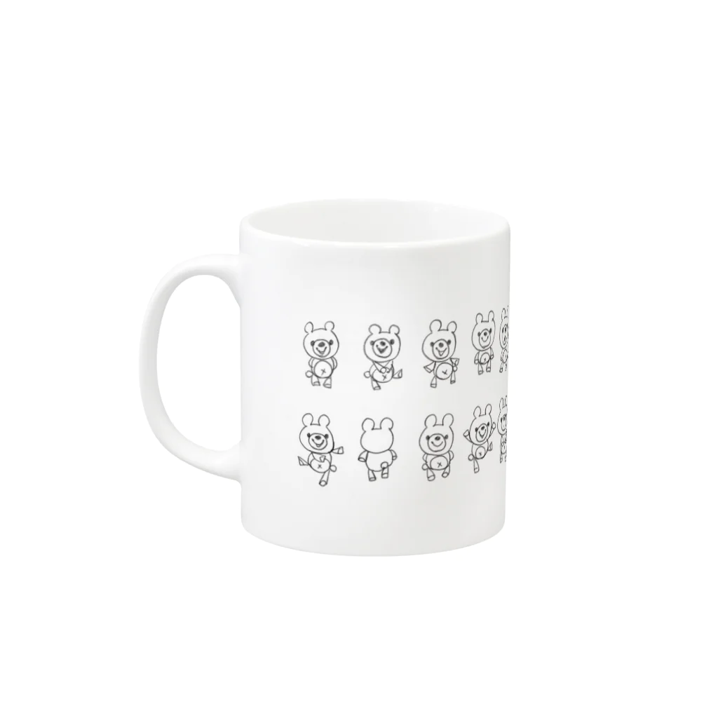 イザワメイのオンラインショップのクマのキミドリちゃん Mug :left side of the handle