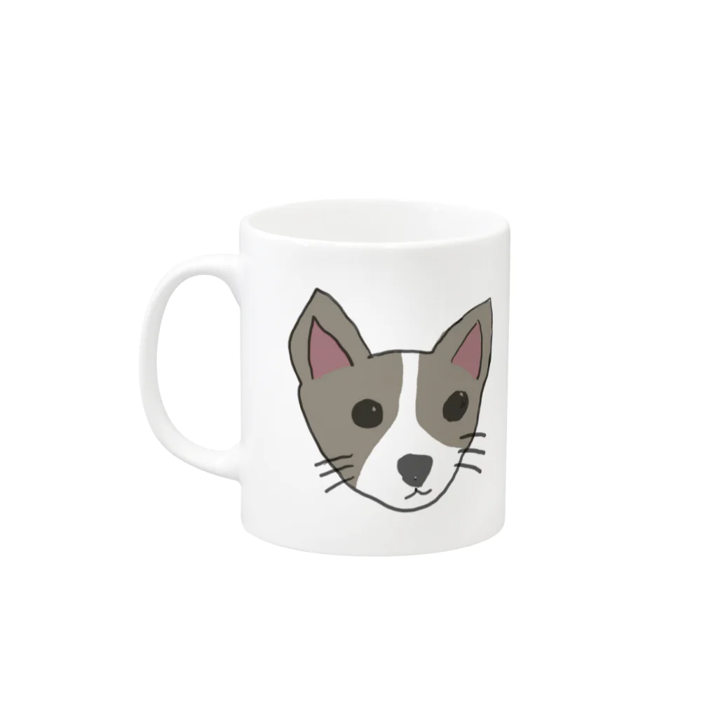 WADAMACHI-BASEのわんちゃん Mug :left side of the handle