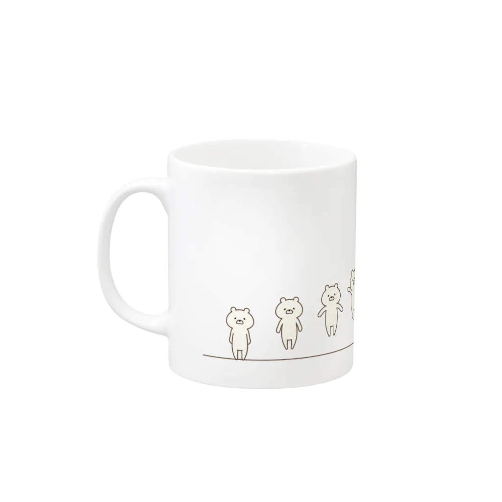 wacabeのjumping しろくまくま Mug :left side of the handle