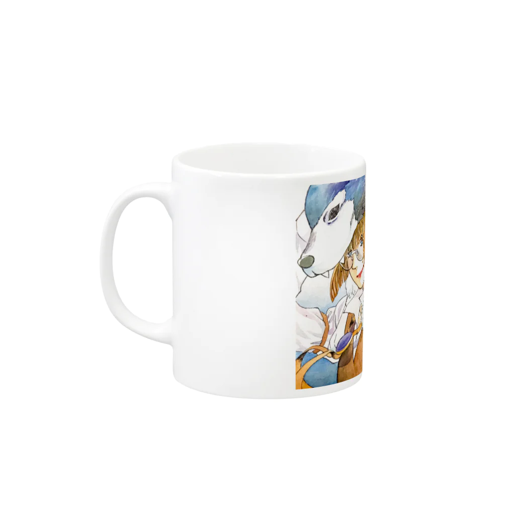 円環の街のおおかみまい Mug :left side of the handle