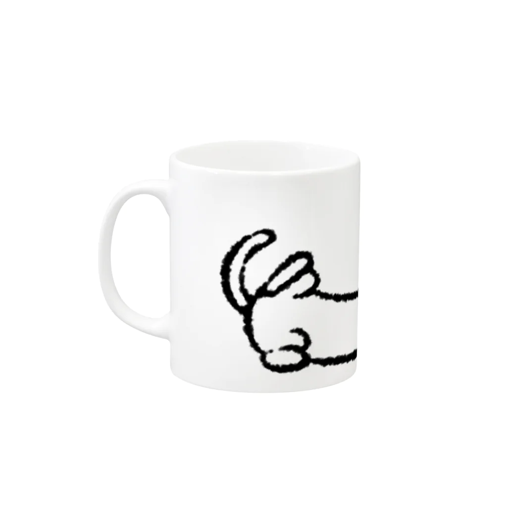 ハマサキののびのびネコ Mug :left side of the handle