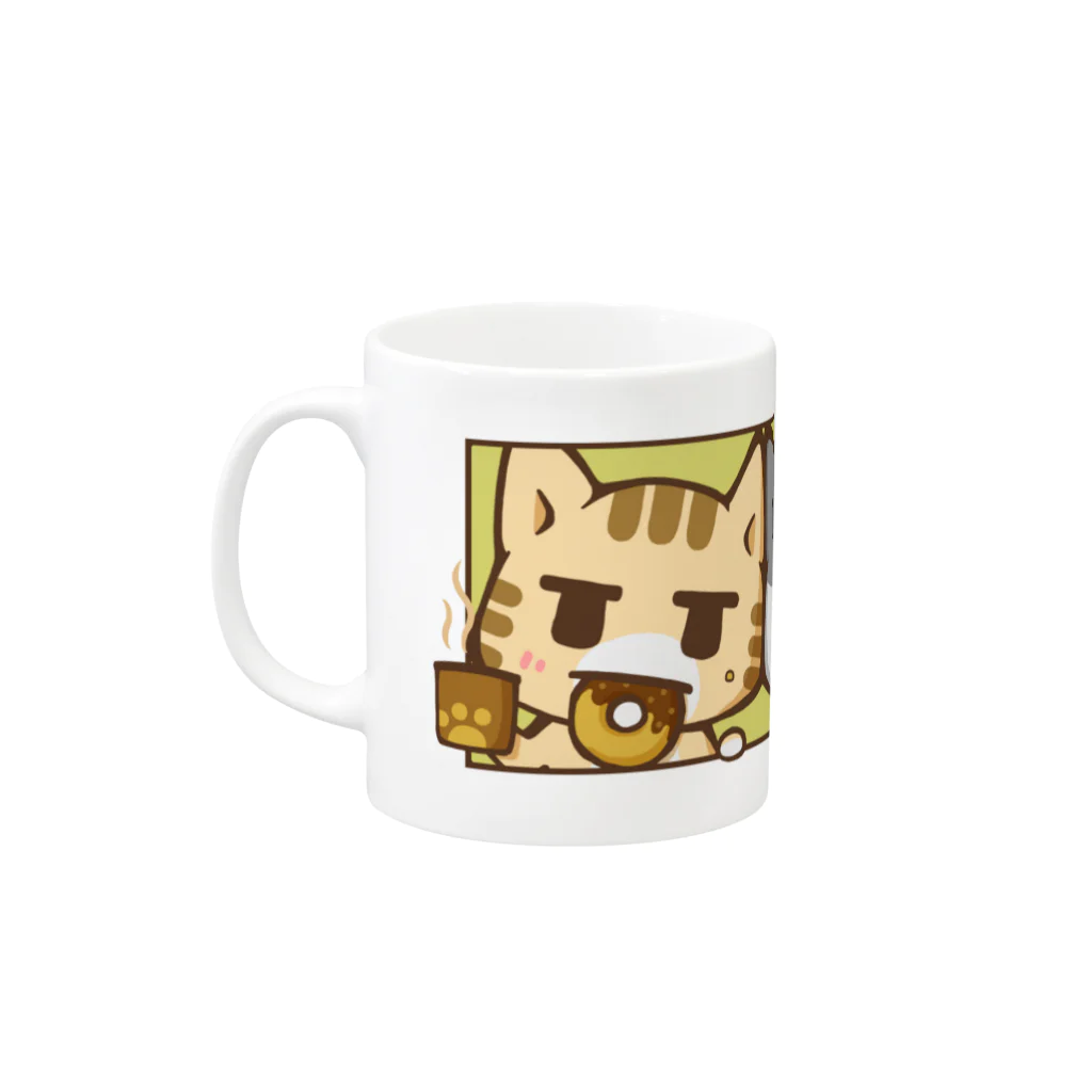 くつろぎ猫工房のくつろぎ猫 ~まったりドーナツ~ Mug :left side of the handle