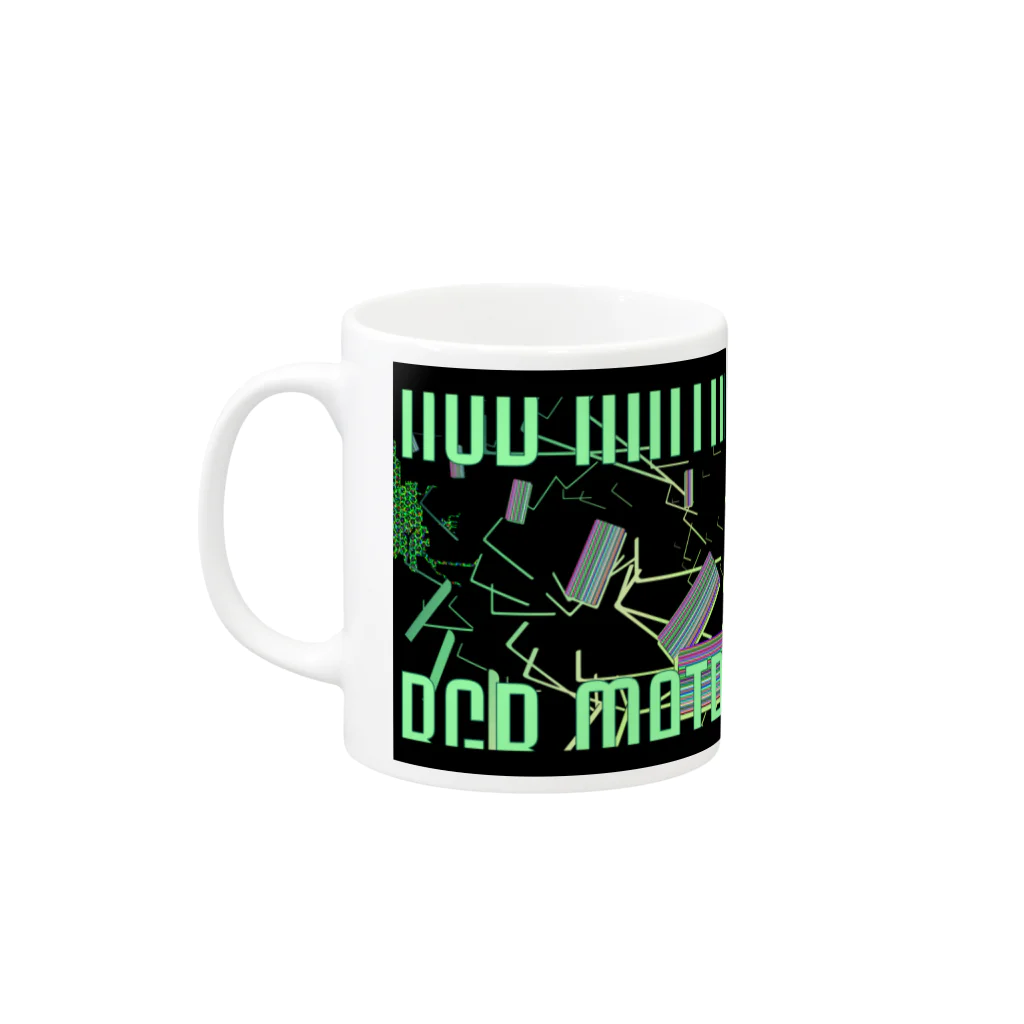 WATTOのRGB MATRIX　グリーン×黒 Mug :left side of the handle