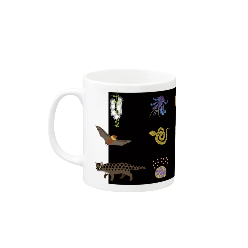 しまのなかまfromIRIOMOTEのしまのなかま IRIOMOTE（夜）文字なし Mug :left side of the handle