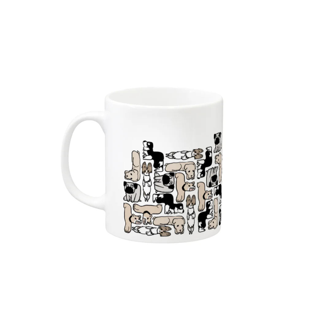 SHOP BØWNTENの犬ブロック Mug :left side of the handle