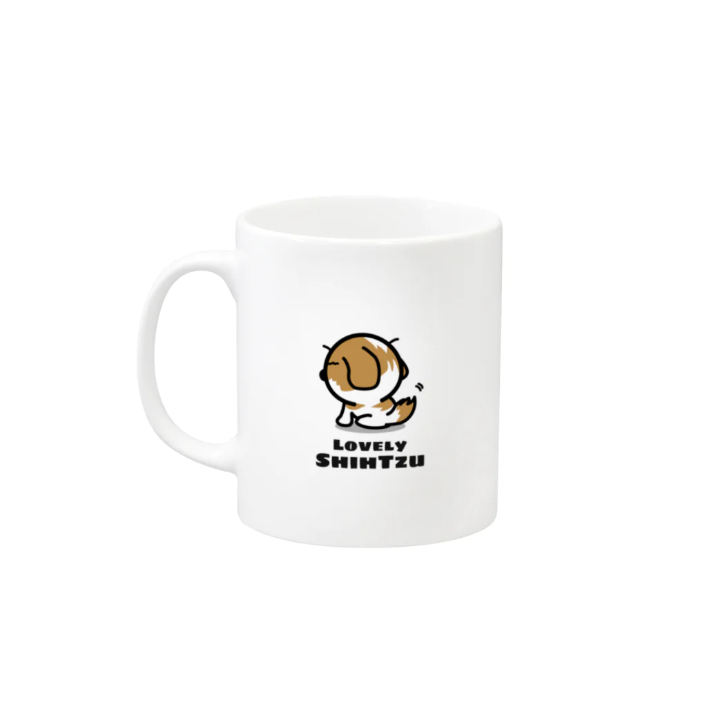 ぽんずのLovelyシーズー犬グッズのシーズー犬かぼちゃんマグカップ#1 Mug :left side of the handle