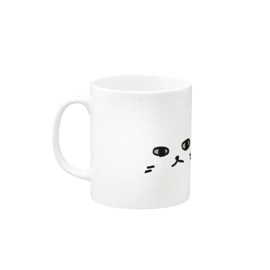 調味料のねこになりたい(顔面、ロゴ) Mug :left side of the handle