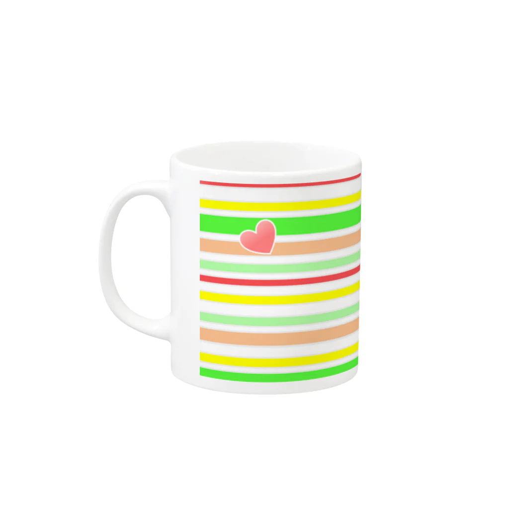 sanasanaのボーダー＋♡ Mug :left side of the handle