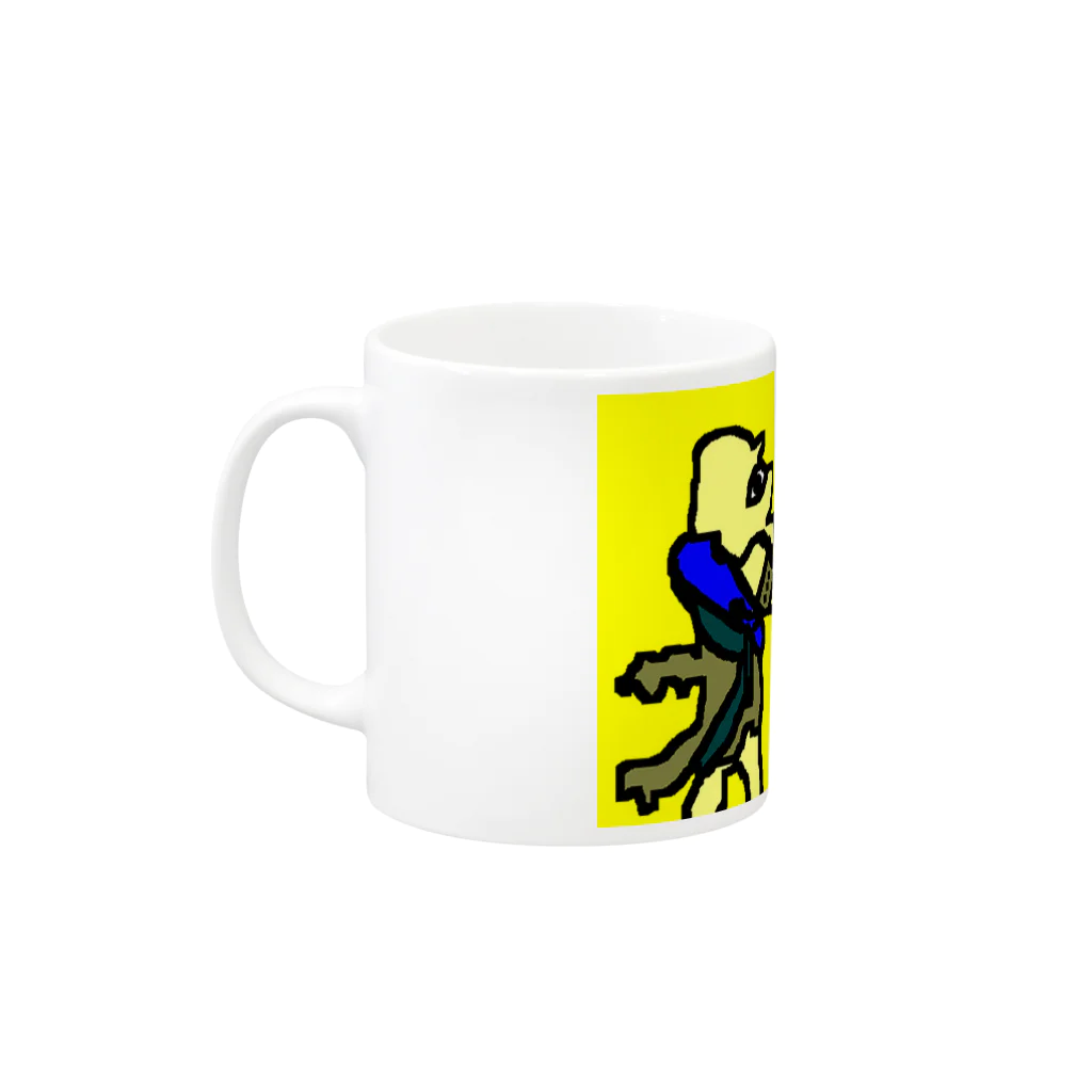 Isajincafeのお不動様マグカップ　黄色 Mug :left side of the handle