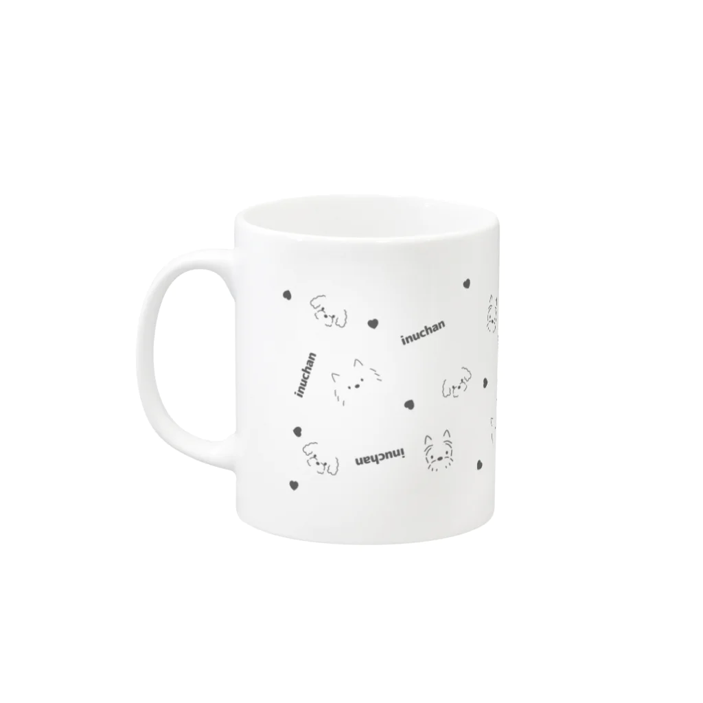 ハッピージャムジャムのイヌチャン集合 Mug :left side of the handle