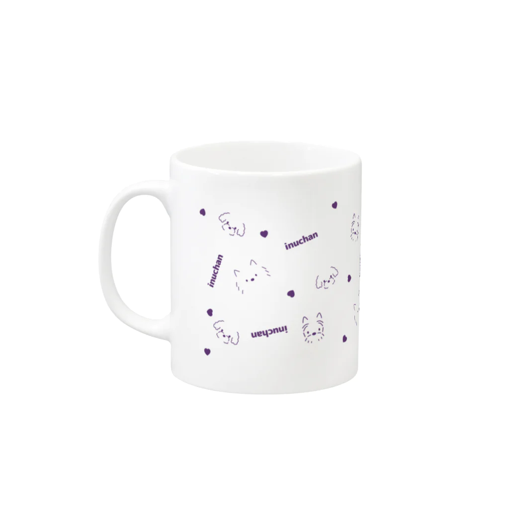 ハッピージャムジャムのイヌチャン集合(ぶどう) Mug :left side of the handle