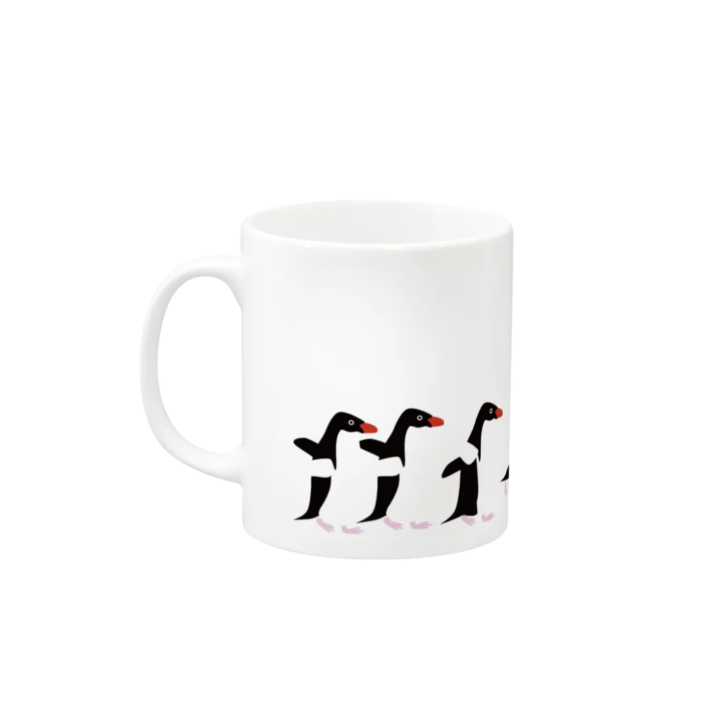 コンぎつねデザイン工房のお急ぎアデリーペンギン Mug :left side of the handle