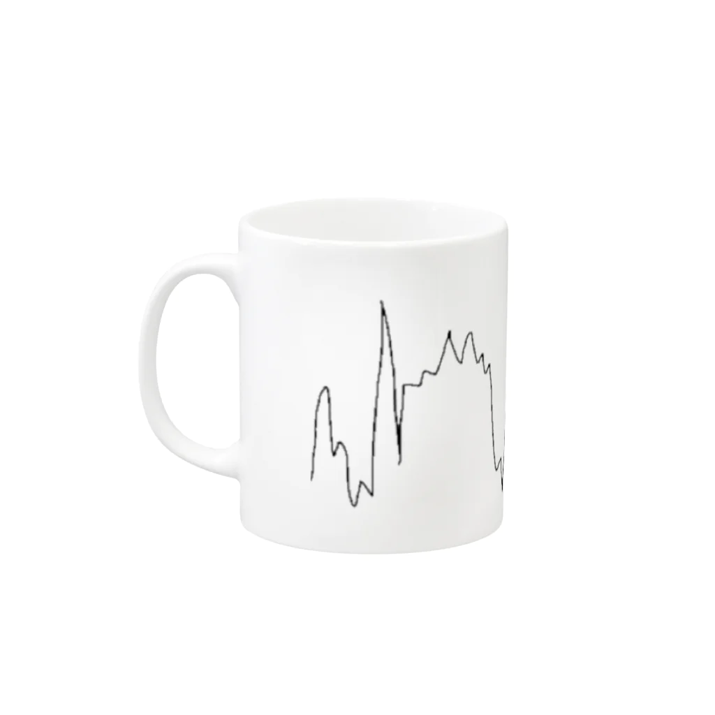 らるう企画の心電図 Mug :left side of the handle