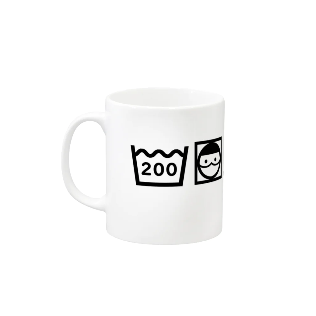 MaskMaidのマスクメイド（お洗濯マーク黒） Mug :left side of the handle
