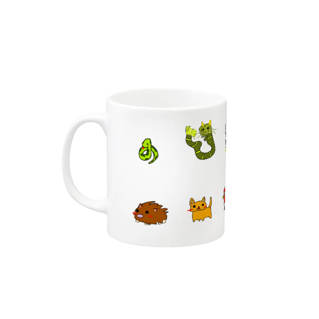 wakawakaのゆるえと12 Mug :left side of the handle