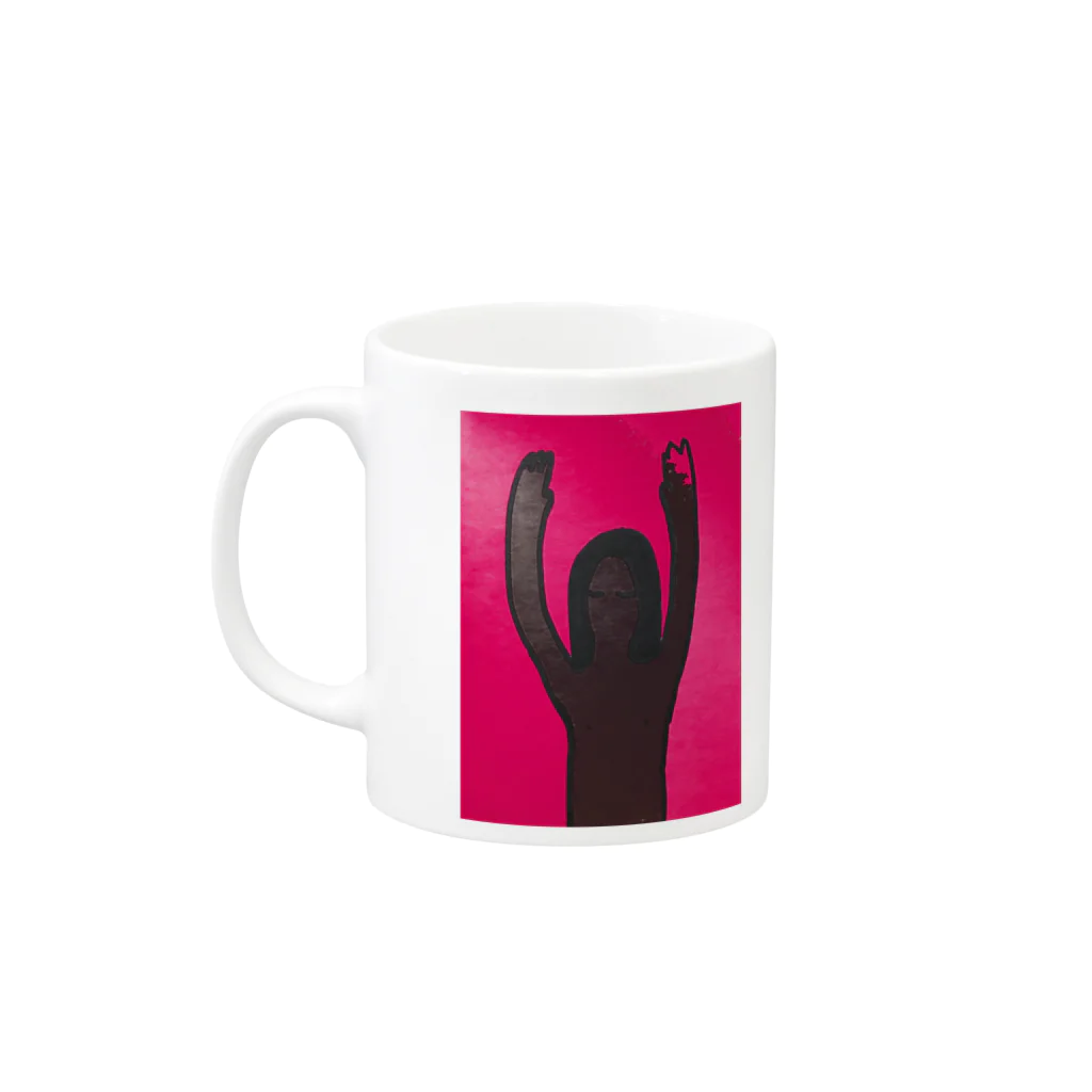Yamamotoのbanzai girl pink Mug :left side of the handle