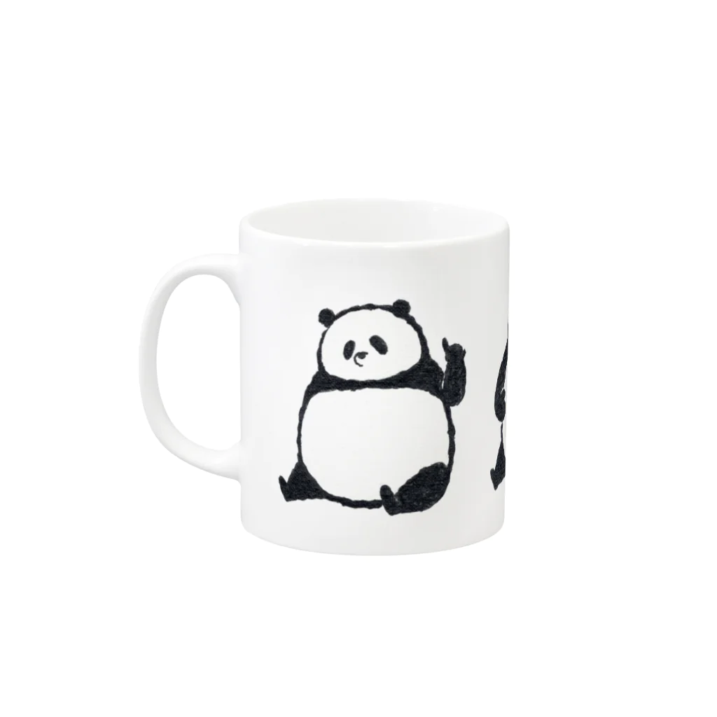 サトウノリコ*の「コレがコレでコレなもんで」パンダ Mug :left side of the handle