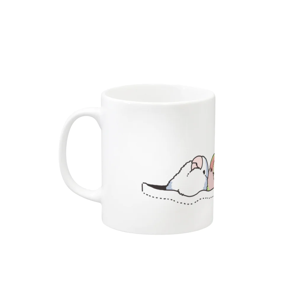 ことりグッズ屋のポケットインコ Mug :left side of the handle