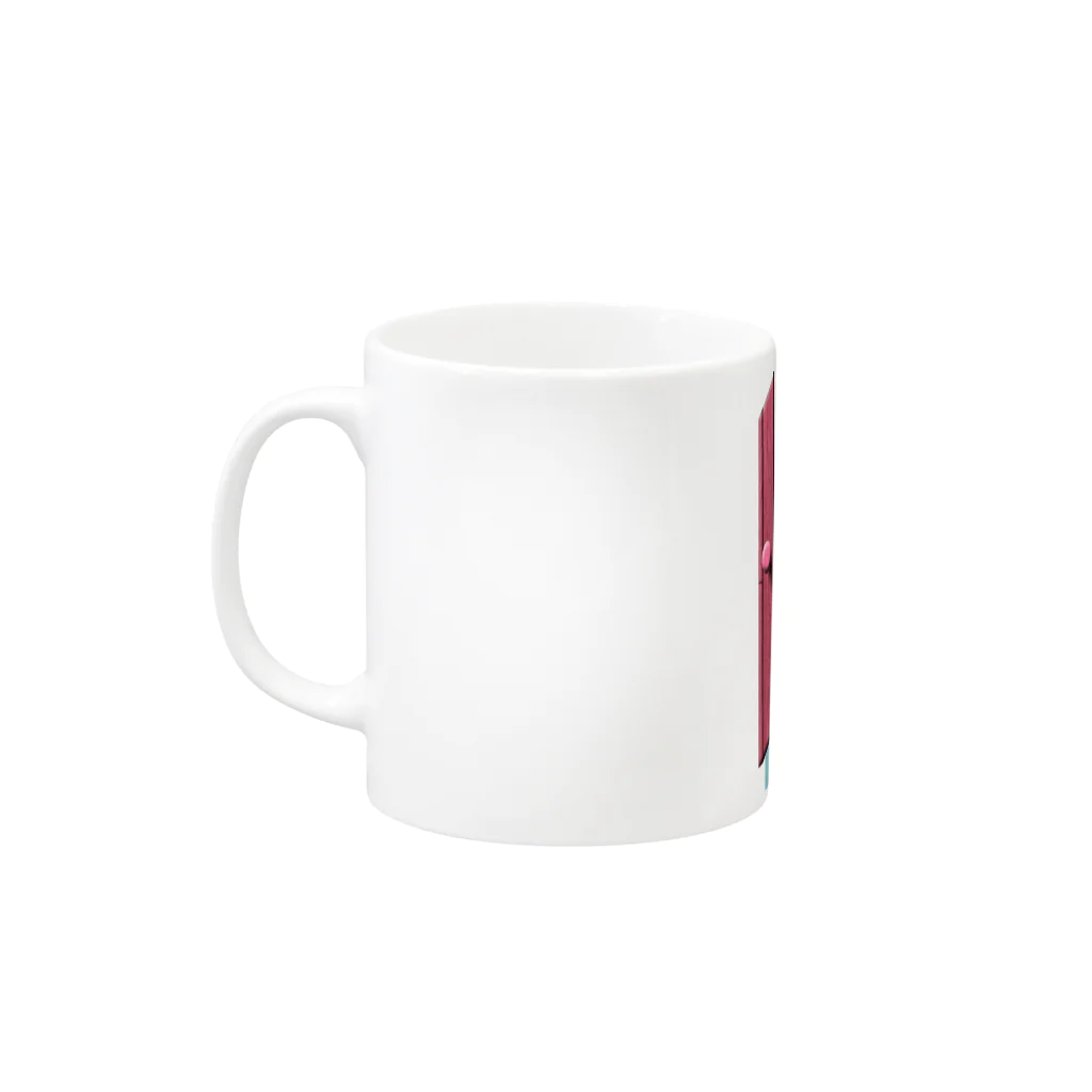 みつあみあさこのハロー！クラウン(淡色) Mug :left side of the handle