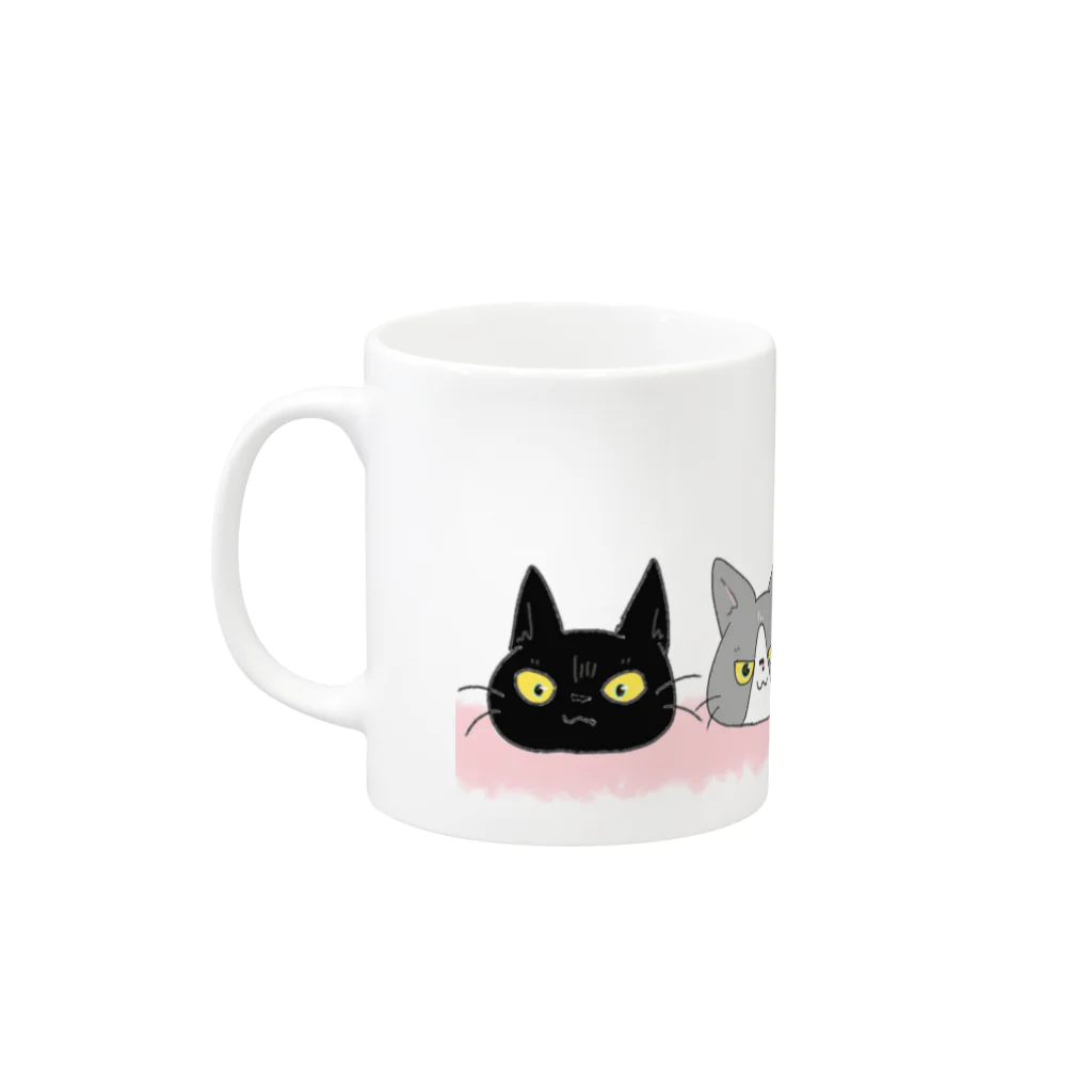 にくにゃんこのまめみい Mug :left side of the handle