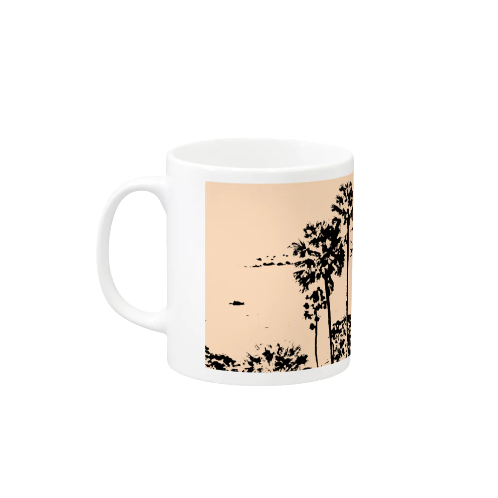 FutaseKuroの南国の木 Mug :left side of the handle