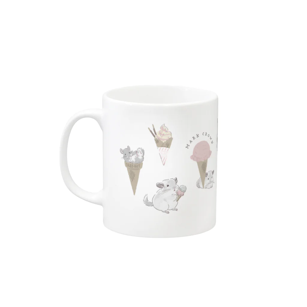 チンチラ雑貨MarkCrownのチンチラとIceCream Mug :left side of the handle