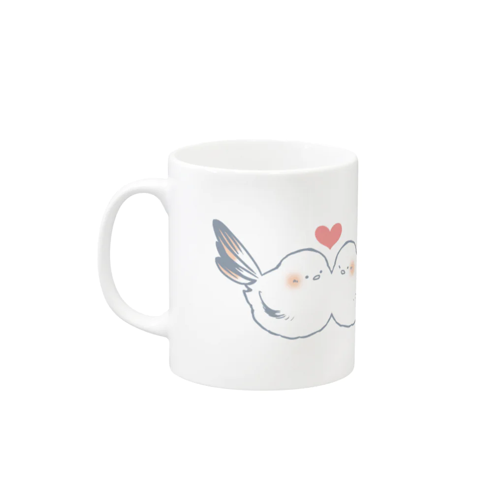 ふんわりショップのカップルのシマエナガ Mug :left side of the handle