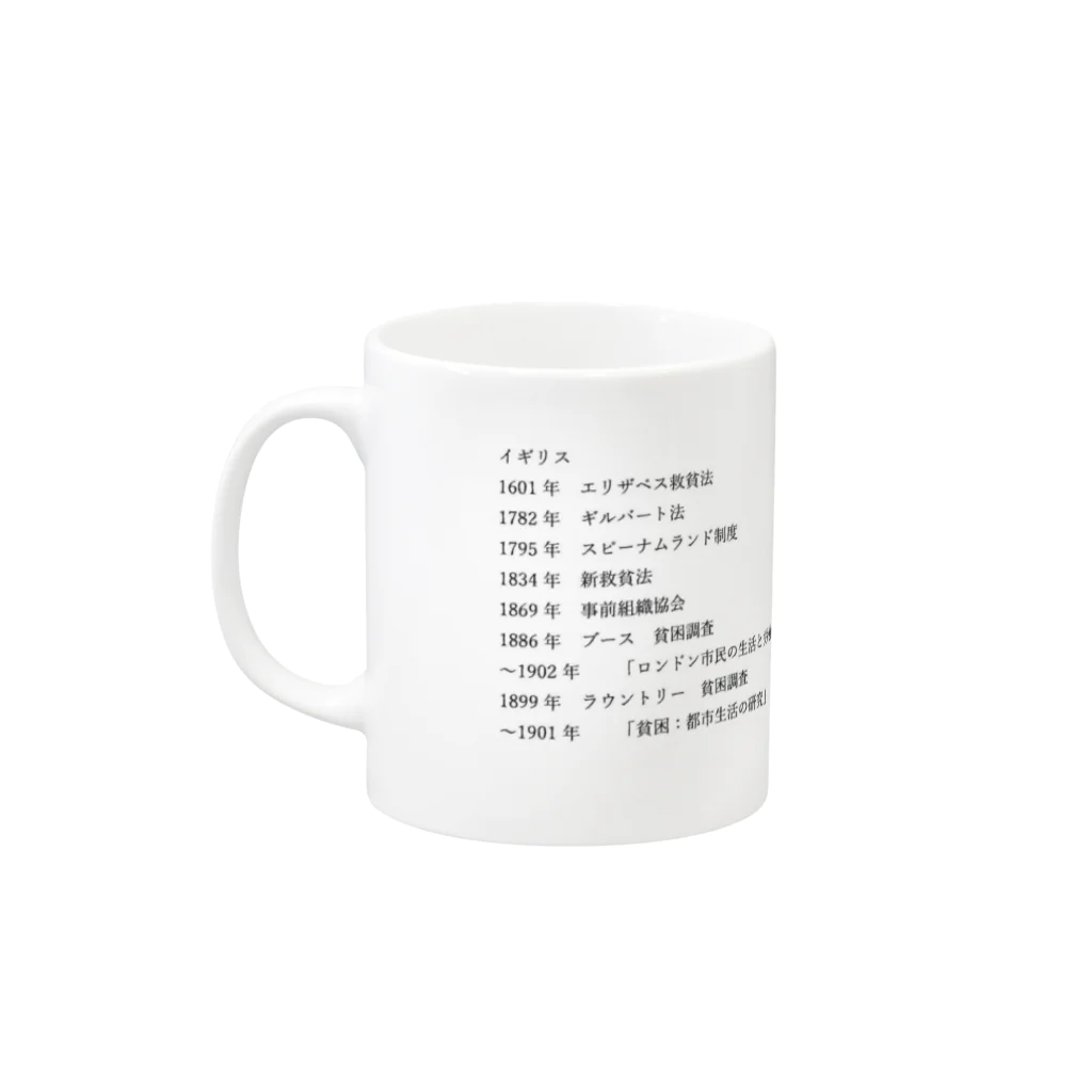 福祉のお勉強しませんかの福祉の歴史　イギリス Mug :left side of the handle