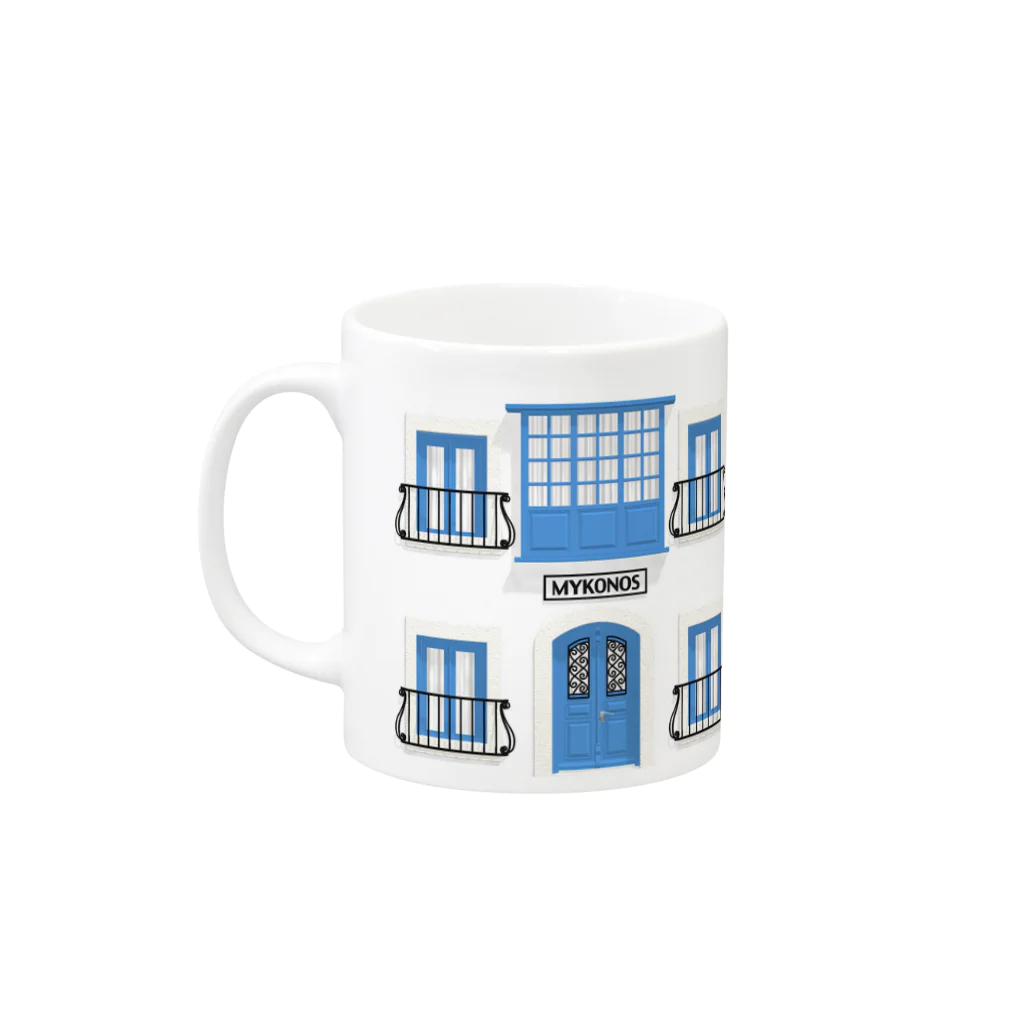 Naoのミコノス島の建物風〜MYKONOS〜 Mug :left side of the handle