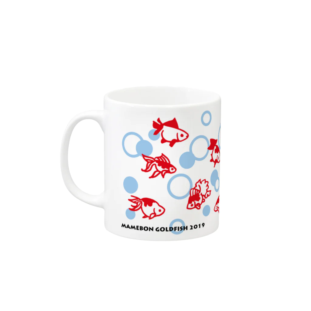 鉄格子乃人魚SUZURI支店のまめぼんはんこ金魚2019 Mug :left side of the handle