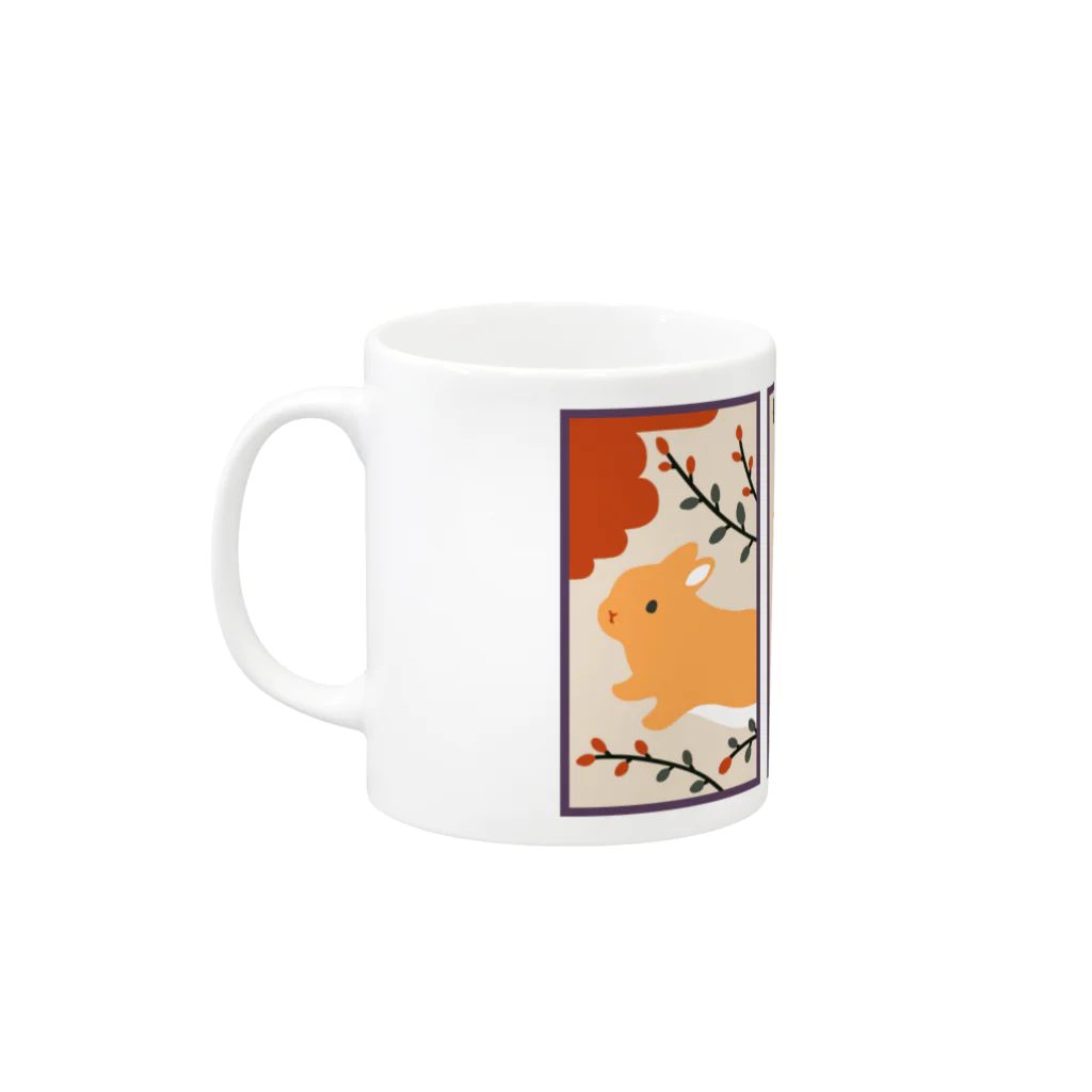 大賀一五の店の兎花札猪鹿蝶 Mug :left side of the handle