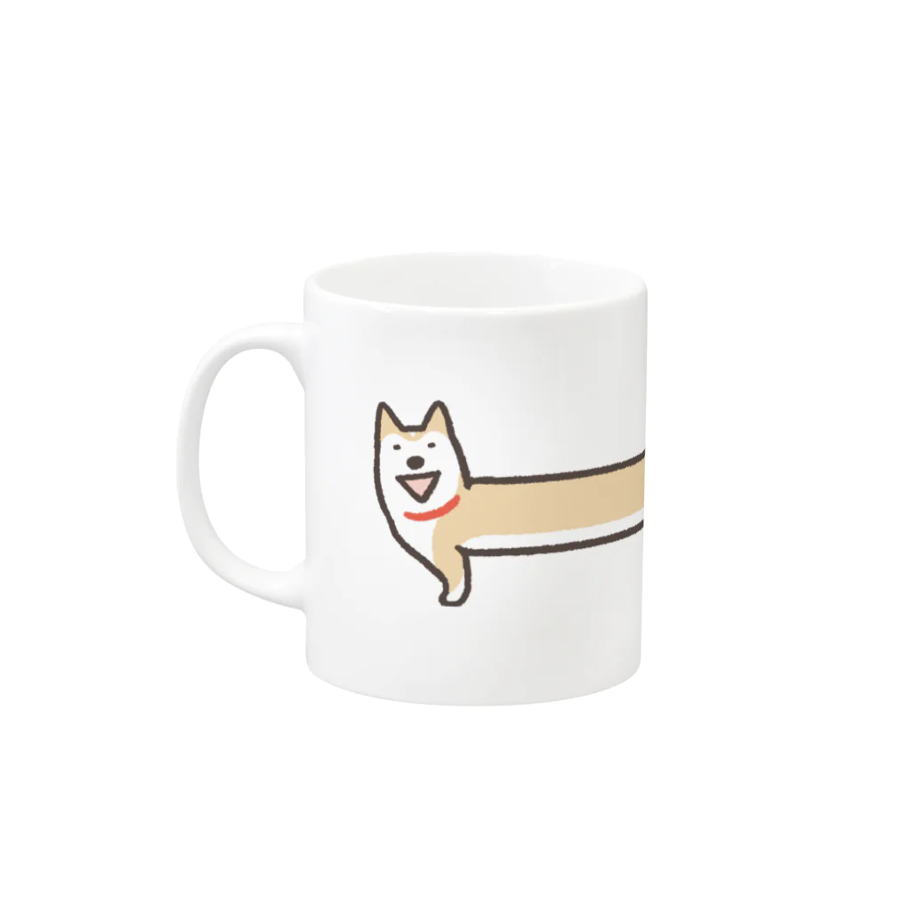 のばされわんこ SUZURI店の◆のびわんこ Mug :left side of the handle