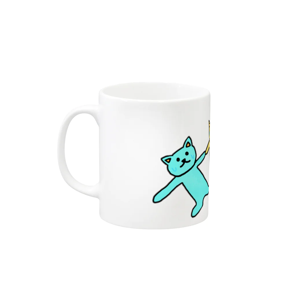 MARUの合体！猫のマグカップ Mug :left side of the handle