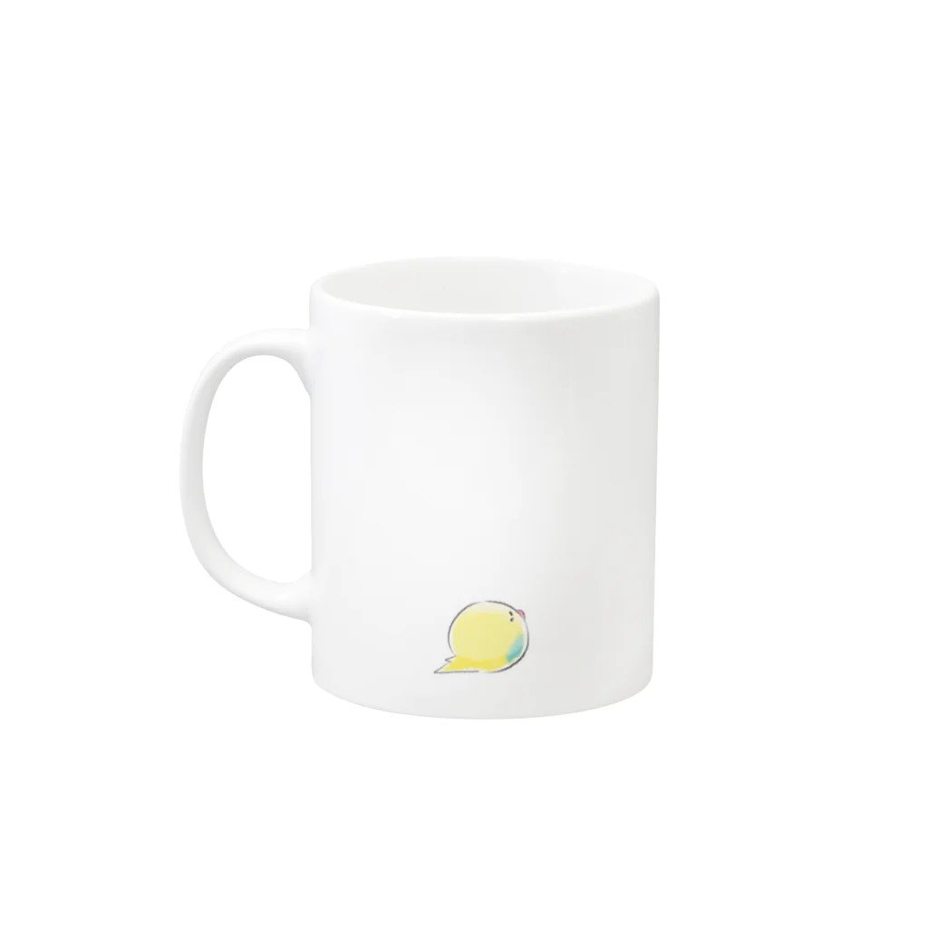 ばんくなっどのおかめふうせんといんこ Mug :left side of the handle