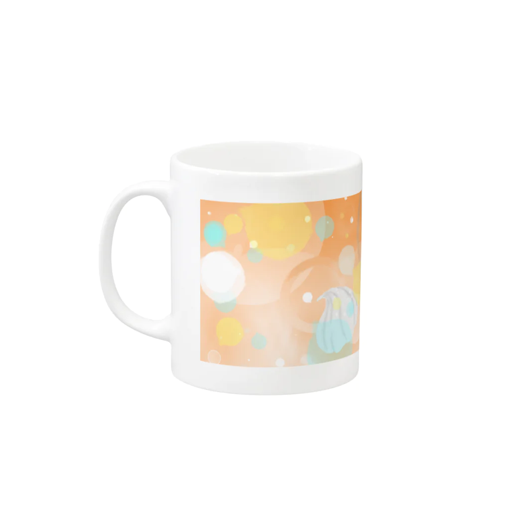 -Meru-のしゅわしゅわしりーず(カシスオレンジ) Mug :left side of the handle