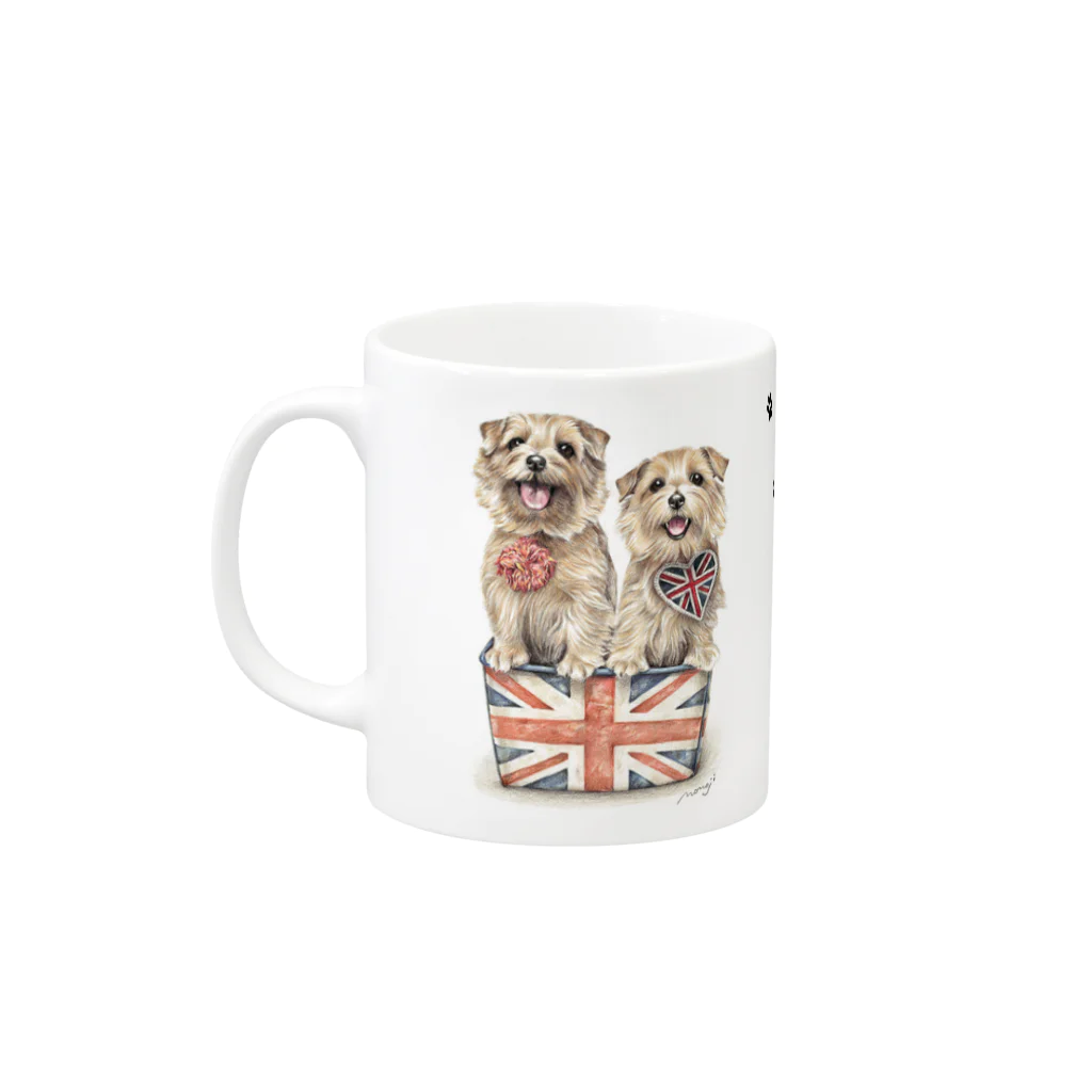 Momojiの犬画のノーフォークテリア14 Mug :left side of the handle